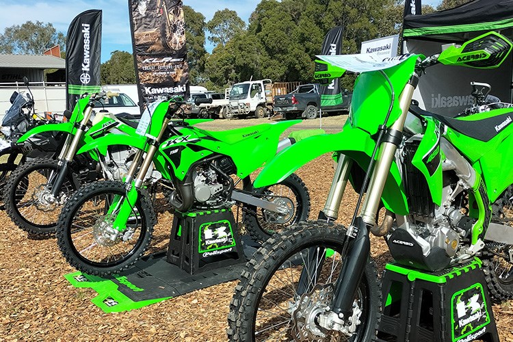 The two-stroke KX112 was the most popular of the motocross bikes on display